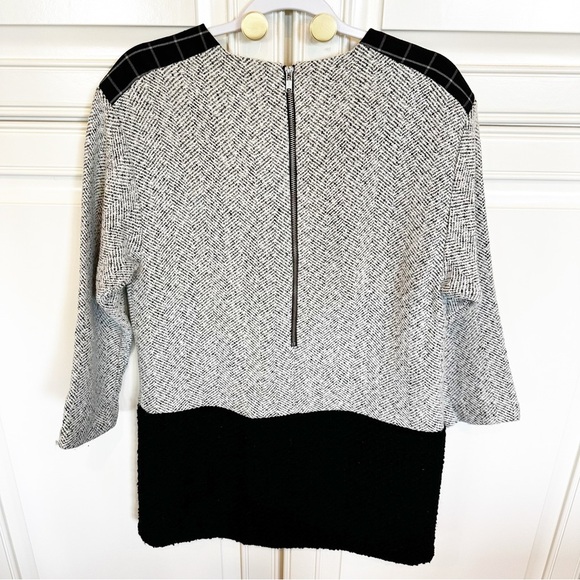 H:Connect Tweed Herringbone Plaid Boucle Women’s Mini Dress Preppy Winter Size S - Picture 9 of 9